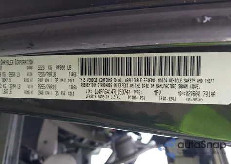 2007 Jeep Wrangler Sahara z USA, uszkodzony, nr VIN 1J4FA54147L159744